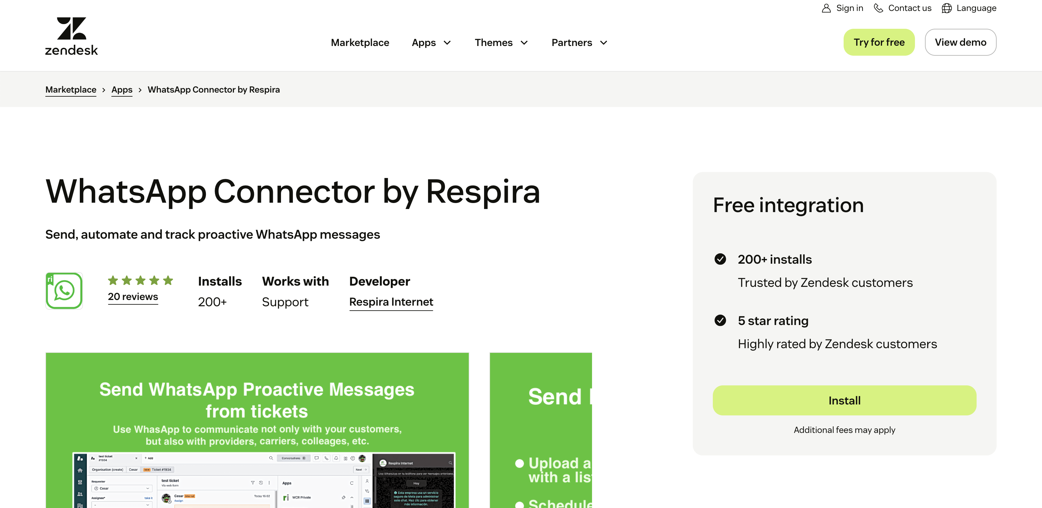 WCR SaaS on Zendesk Marketplace
