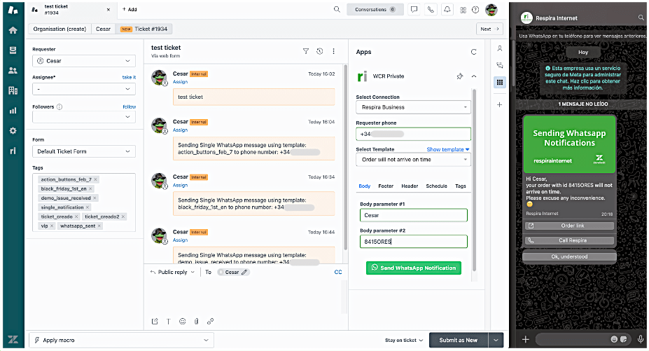 WhatsApp Connector features overview